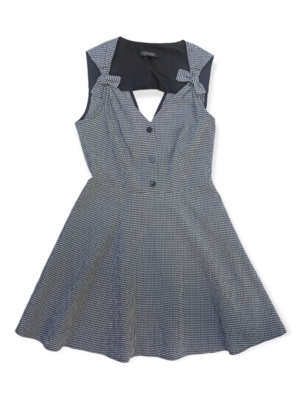 Topshop Gingham Fit & Flare Mini Dress Seersucker